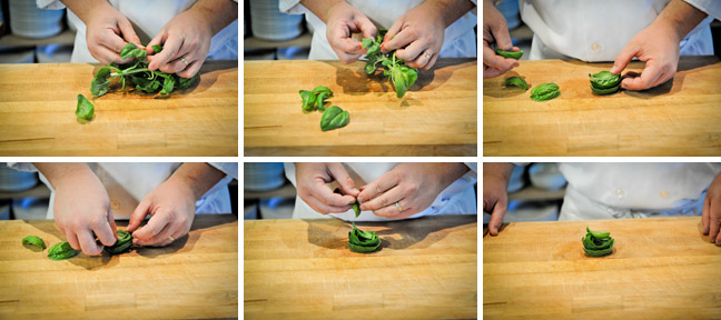 How to Chiffonade Basil and Other Fresh Herbs - Step One