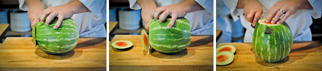 How to Peel and Slice a Watermelon - Step One - Culinary Knife Skills