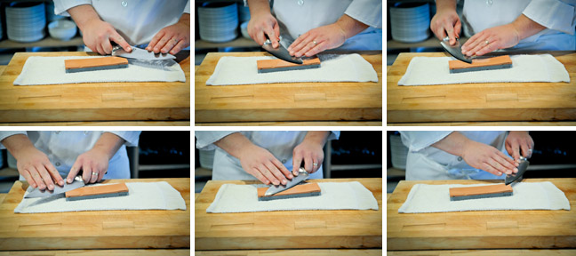 How to Sharpen a Knife Using a Water Stone - Step Three
