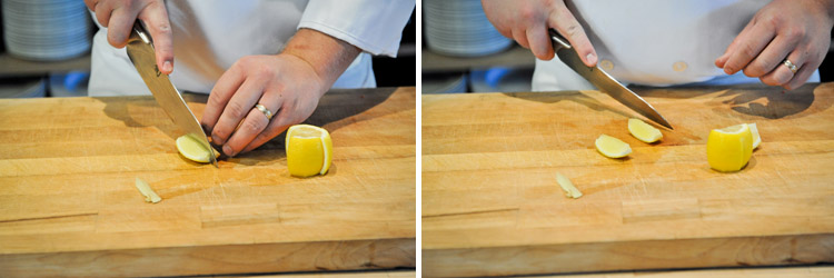 How to Cut Lemon Wedges for Garnish - Step Three