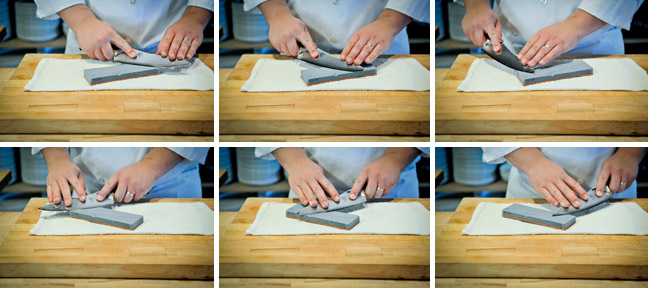 How to Sharpen a Knife Using a Water Stone - Step Four