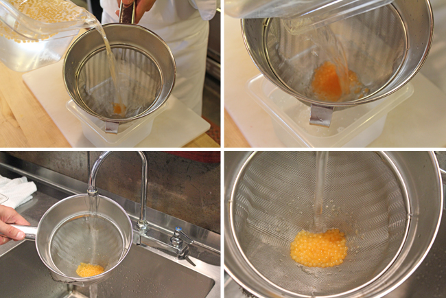 Cantaloupe Caviar and Ionic Spherification Step #7