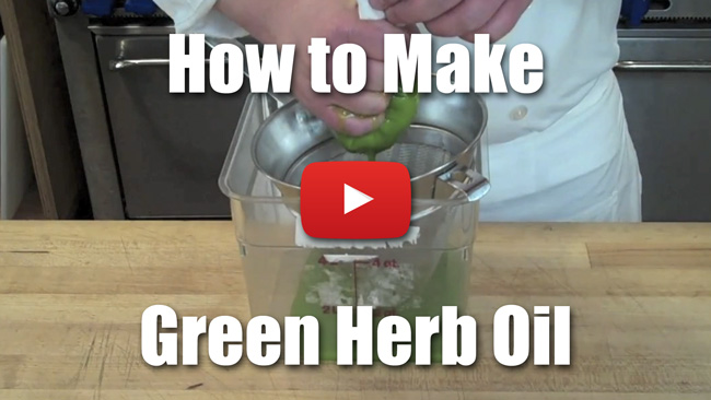 How to Make Green Herb Oil Demonstrated with Basil - Video