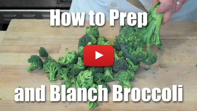 How to Prepare Broccoli - Peel Stem, Blanch Florets - Video Technique