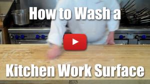 How to Wash, Clean and Sanatize a Kitchen Work Surface Efficiently - Video Demonstration